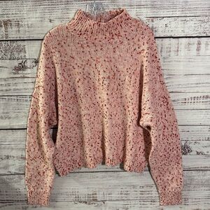 NWOT LC Lauren Conrad Women's Pink Red Confetti Pullover Sweater size XXL